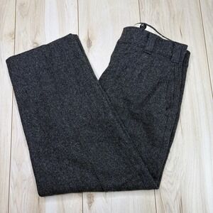 VTG Woolrich Heavy Herringbone Fleece Wool Pants Charcoal Gray Men's 35x26